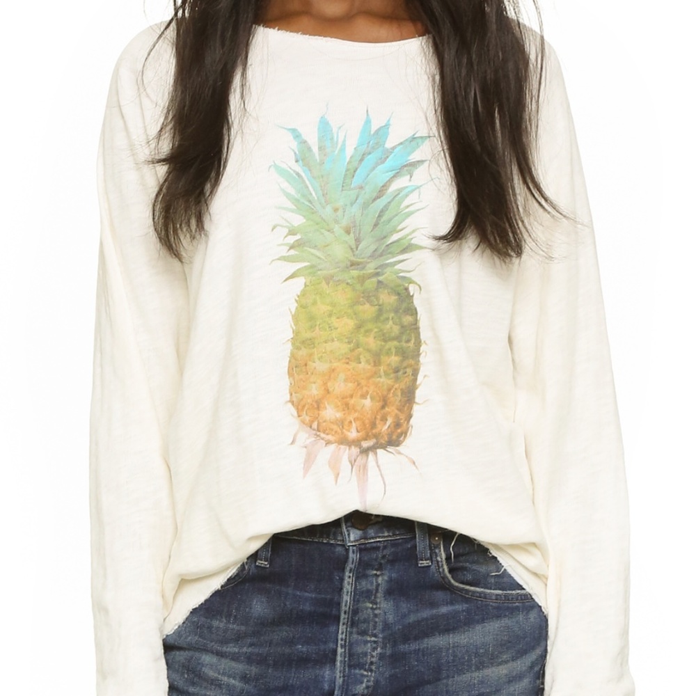 Wildfox Pineapple Graphic Knit Top
